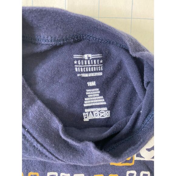 team Athletics MLB Boy's Shirt Blue Milwaukee Brewers Short Sleeve Size 18 Mon - Picture 5 of 5